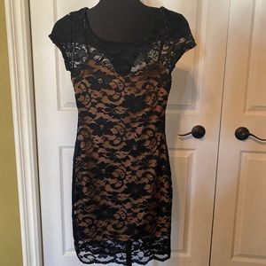 Black lace w tan underlining dress